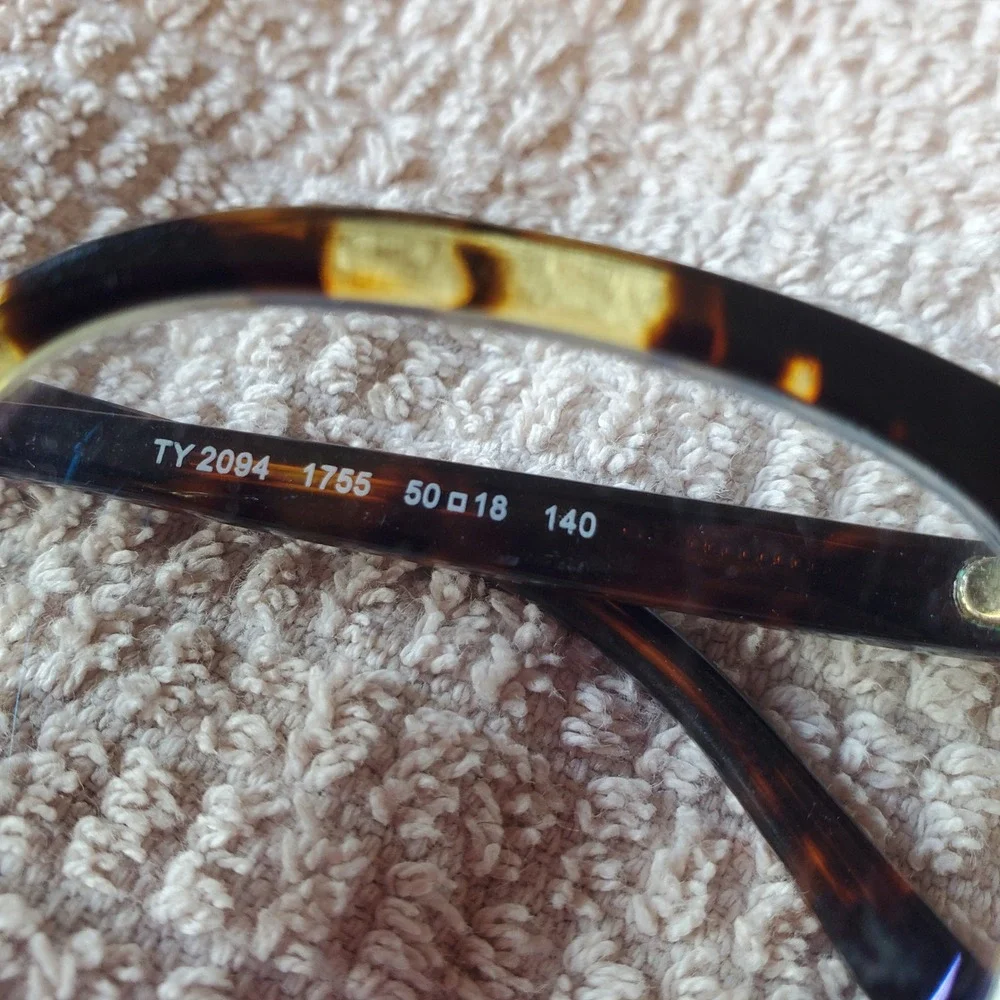 Tory Burch TY 2094 1755 Tortoise Blue Rectangular Eyeglasses Frames 50-18-140